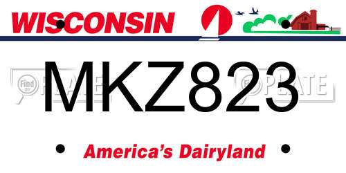 MKZ823 Wisconsin License Plate