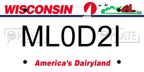 ML0D2I Wisconsin License Plate
