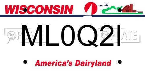 ML0Q2I Wisconsin License Plate