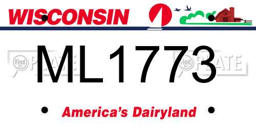 ML1773 Wisconsin License Plate