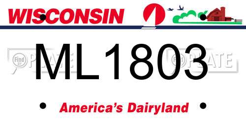 ML1803 Wisconsin License Plate
