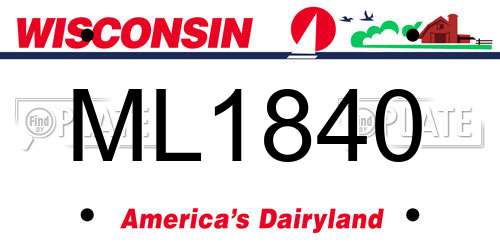 ML1840 Wisconsin License Plate