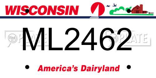 ML2462 Wisconsin License Plate