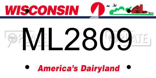 ML2809 Wisconsin License Plate