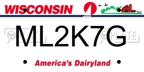 ML2K7G Wisconsin License Plate
