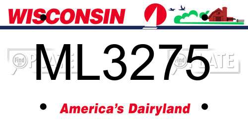 ML3275 Wisconsin License Plate