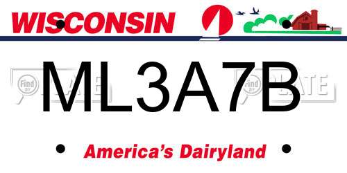 ML3A7B Wisconsin License Plate