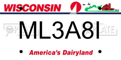 ML3A8I Wisconsin License Plate