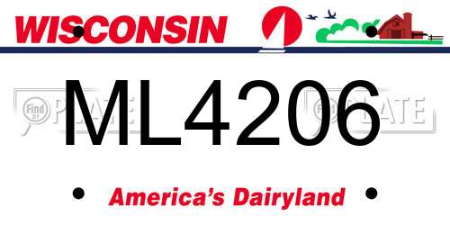 ML4206 Wisconsin License Plate