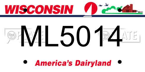 ML5014 Wisconsin License Plate