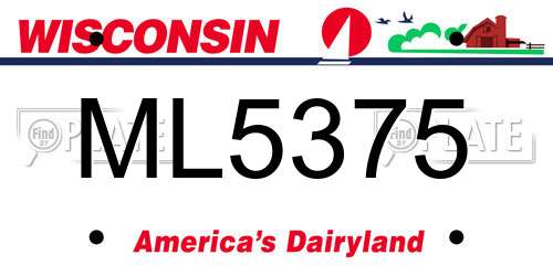 ML5375 Wisconsin License Plate
