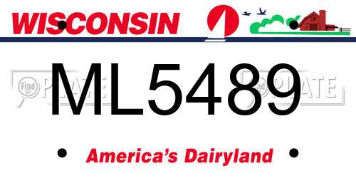 ML5489 Wisconsin License Plate
