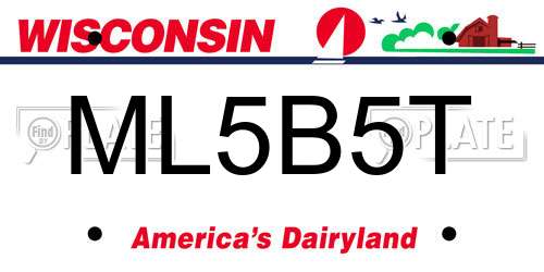 ML5B5T Wisconsin License Plate