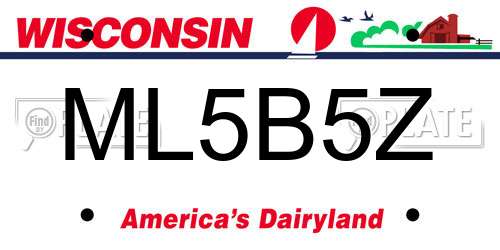 ML5B5Z Wisconsin License Plate