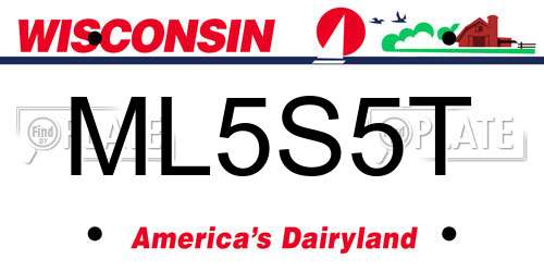 ML5S5T Wisconsin License Plate