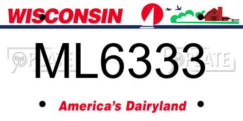 ML6333 Wisconsin License Plate