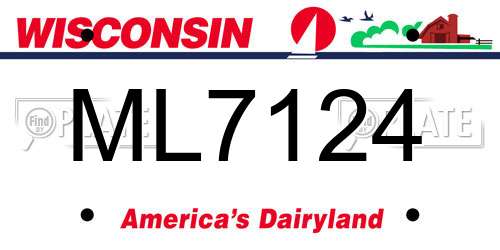 ML7124 Wisconsin License Plate