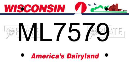 ML7579 Wisconsin License Plate
