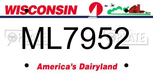 ML7952 Wisconsin License Plate