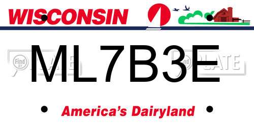 ML7B3E Wisconsin License Plate