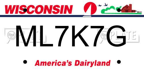 ML7K7G Wisconsin License Plate