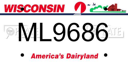 ML9686 Wisconsin License Plate