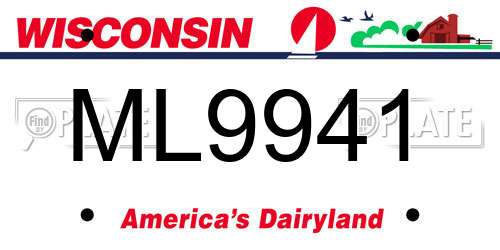ML9941 Wisconsin License Plate
