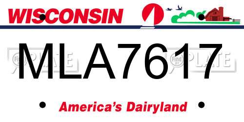 MLA7617 Wisconsin License Plate
