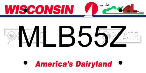 MLB55Z Wisconsin License Plate