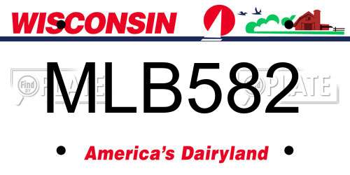 MLB582 Wisconsin License Plate