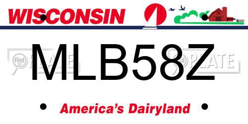 MLB58Z Wisconsin License Plate