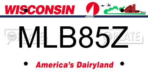 MLB85Z Wisconsin License Plate