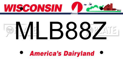 MLB88Z Wisconsin License Plate
