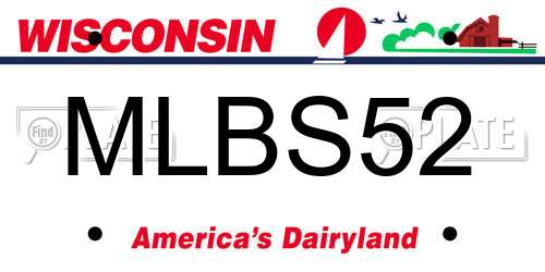MLBS52 Wisconsin License Plate
