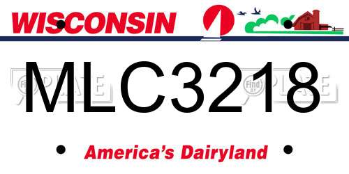 MLC3218 Wisconsin License Plate