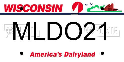 MLDO21 Wisconsin License Plate