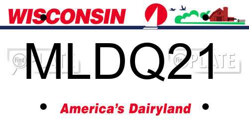 MLDQ21 Wisconsin License Plate