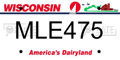 MLE475 Wisconsin License Plate