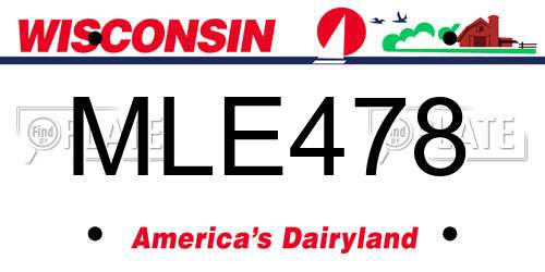 MLE478 Wisconsin License Plate
