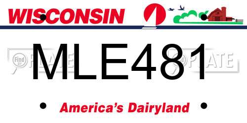 MLE481 Wisconsin License Plate