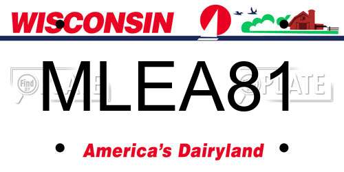 MLEA81 Wisconsin License Plate