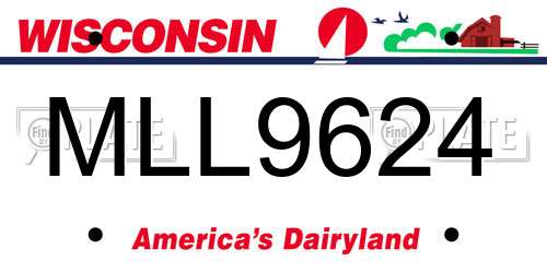 MLL9624 Wisconsin License Plate