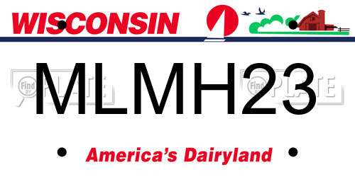 MLMH23 Wisconsin License Plate