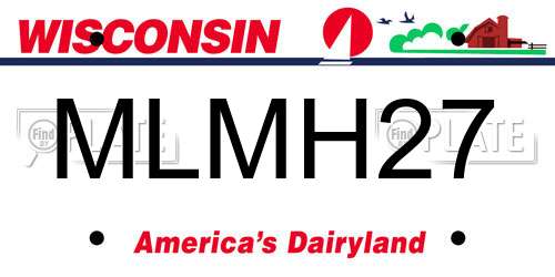 MLMH27 Wisconsin License Plate