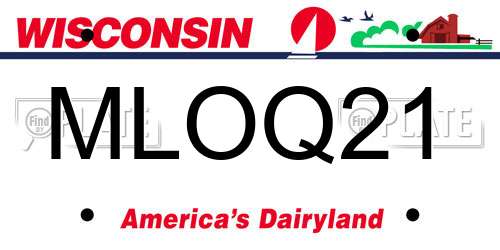 MLOQ21 Wisconsin License Plate