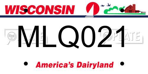MLQ021 Wisconsin License Plate
