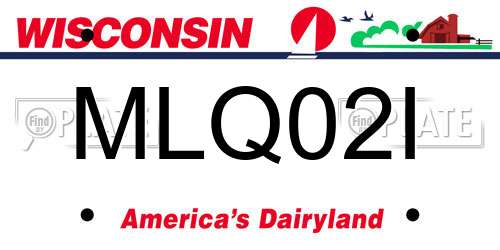 MLQ02I Wisconsin License Plate
