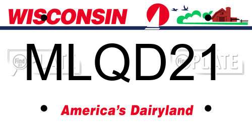 MLQD21 Wisconsin License Plate