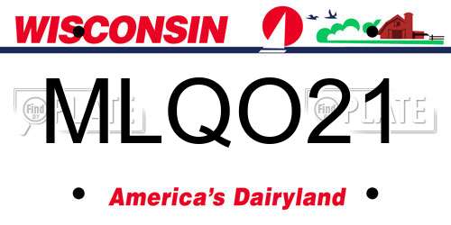 MLQO21 Wisconsin License Plate