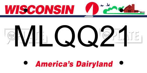 MLQQ21 Wisconsin License Plate